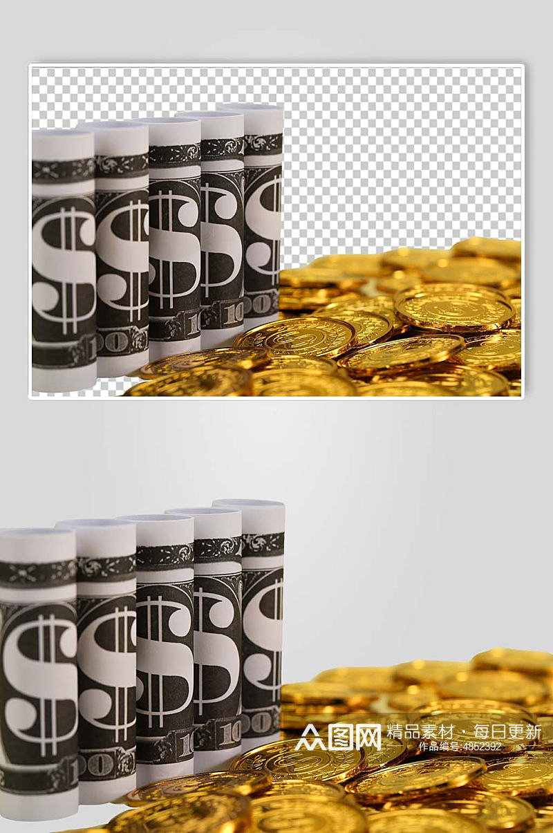 储蓄金融贸易金币纸币PNG免抠摄影图素材