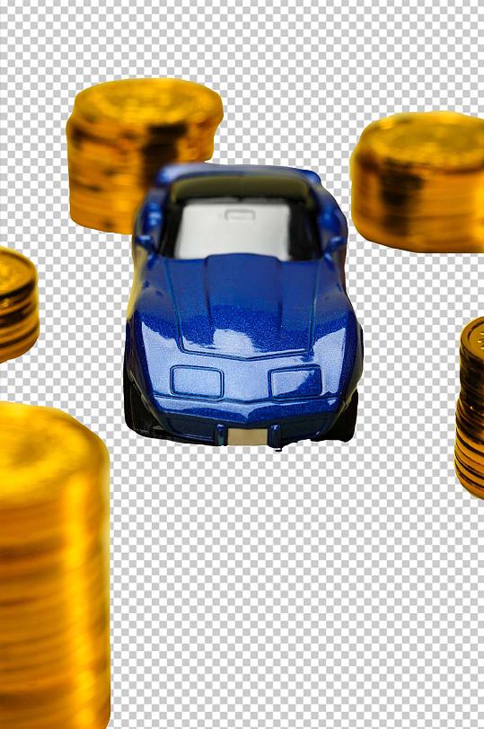 微距玩具汽車模型金幣硬幣PNG免摳攝影圖
