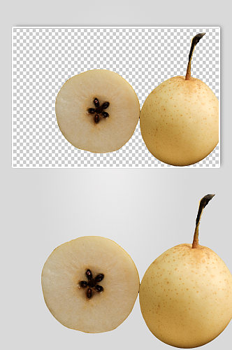 新鲜梨子切面水果PNG免抠摄影图