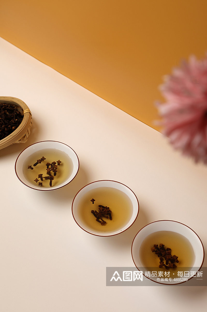 中式花茶苦丁茶茶叶茶饮摄影图片素材