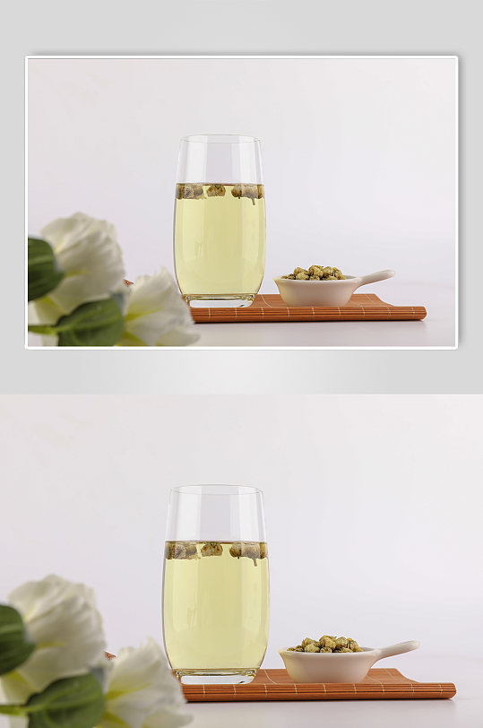 玻璃茶杯茶文化茉莉花茶茶叶摄影图片