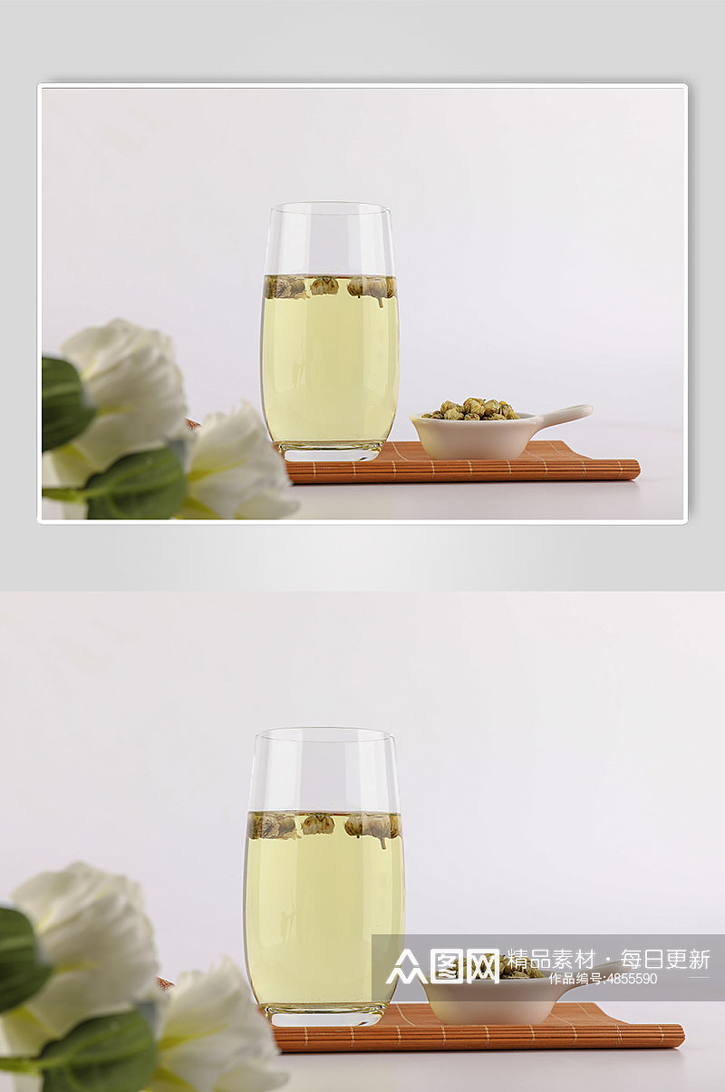 玻璃茶杯茶文化茉莉花茶茶叶摄影图片素材