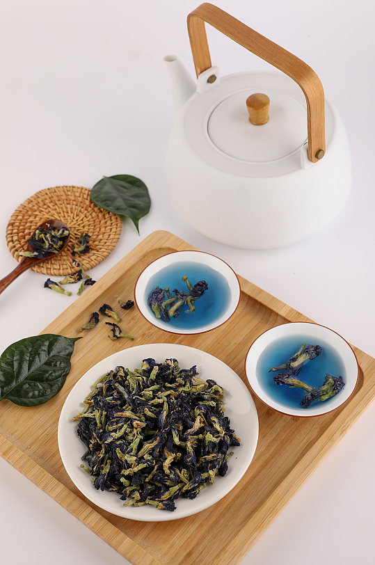 茶叶茶饮蝶豆花茶文化花茶摄影图片-众图网