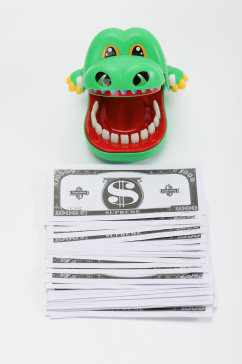 玩具鳄鱼储蓄货币金融保险物品摄影图片