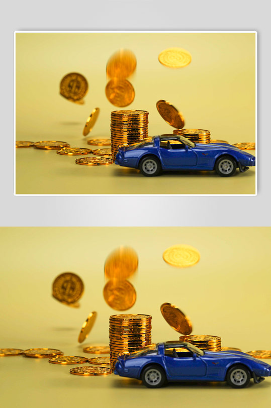 汽车模型经济储蓄硬币货币金融保险摄影图片