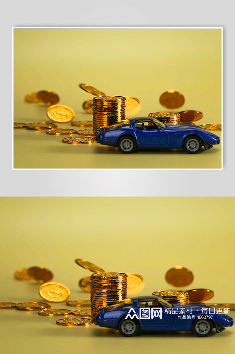 汽车模型经济储蓄硬币货币金融保险摄影图片素材