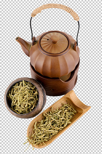 金银花茶煮茶茶文化花茶PNG免抠摄影图