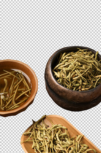 茶具金银花茶茶文化花茶PNG免抠摄影图