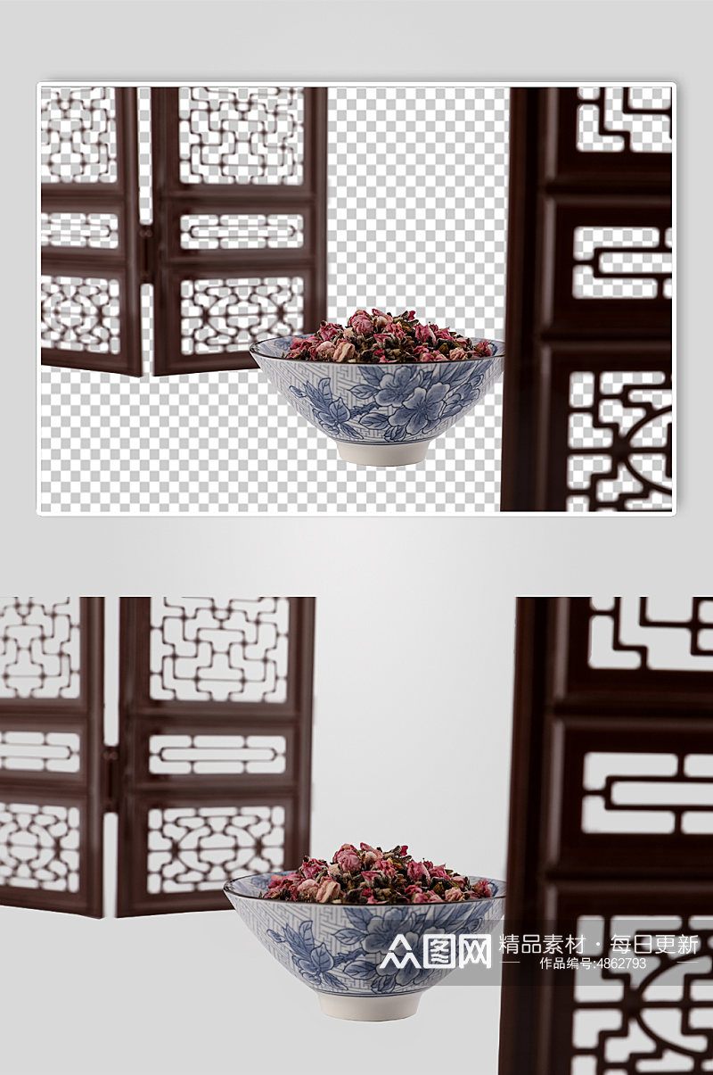 中式布景桃花茶茶文化花茶PNG免抠摄影图素材