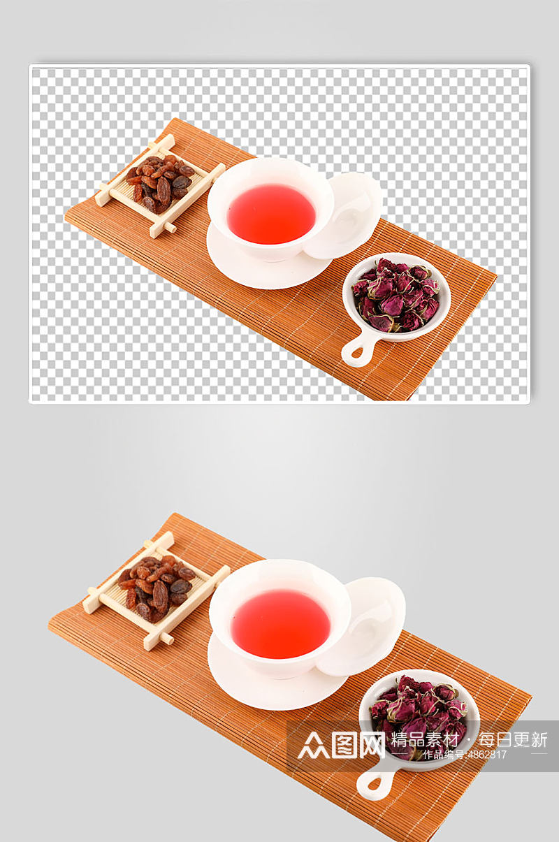 茶具玫瑰花茶茶文化花茶PNG免抠摄影图素材