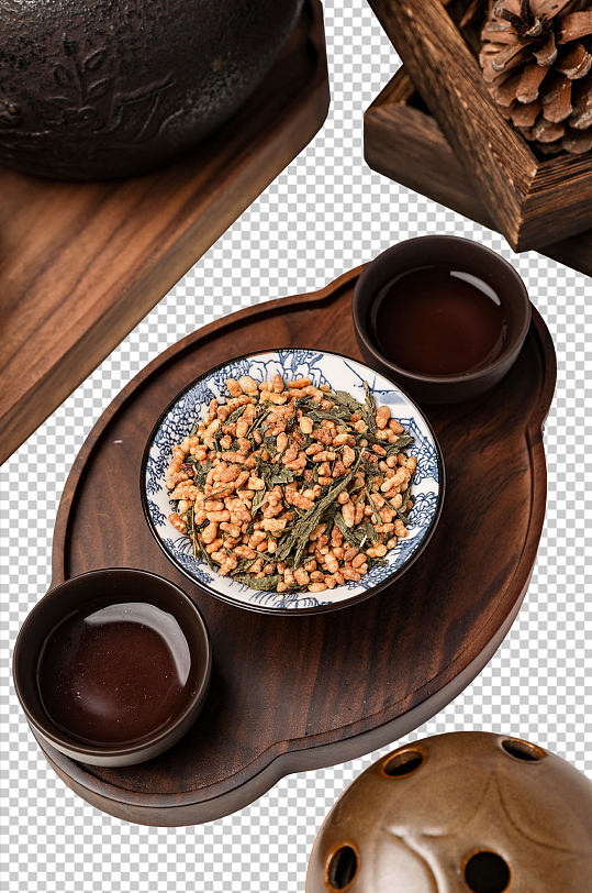 茶具玄米茶茶文化花茶PNG免抠摄影图