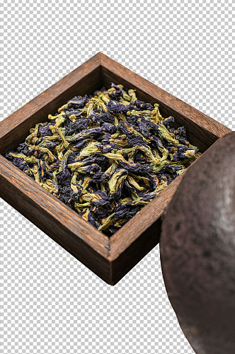 茶托蝶豆花茶茶文化花茶PNG免抠摄影图