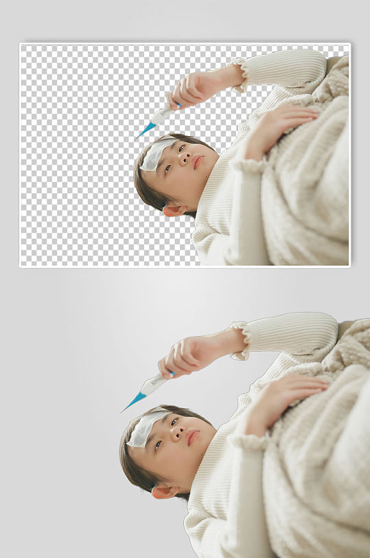 测体温春季预防感冒流感PNG免抠摄影图