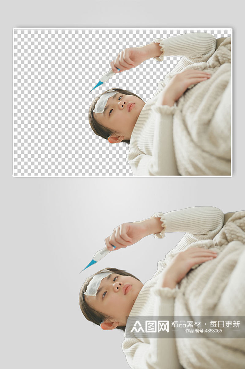 测体温春季预防感冒流感PNG免抠摄影图素材