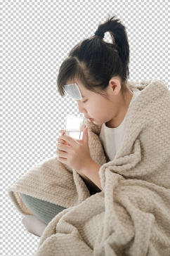 生病喝水春季预防感冒流感PNG免抠摄影图