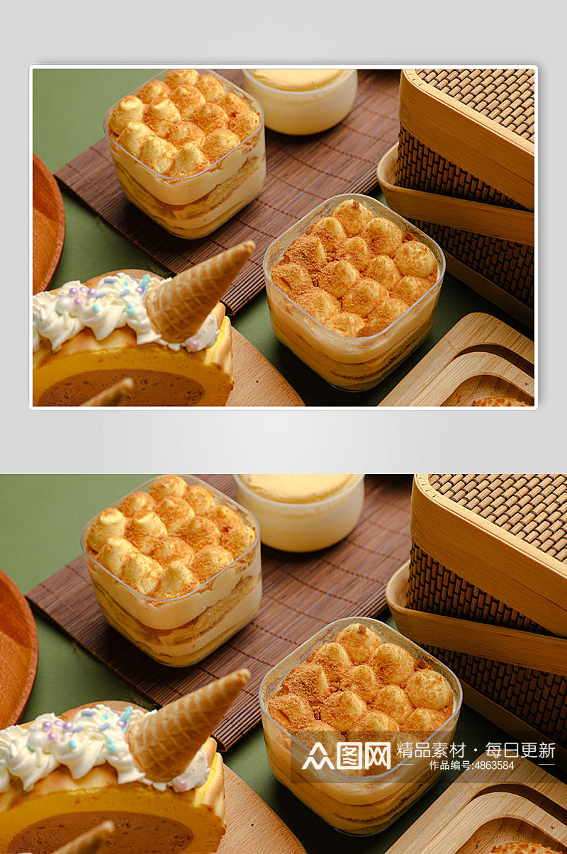 豆乳盒子美食西点甜点摄影图片素材