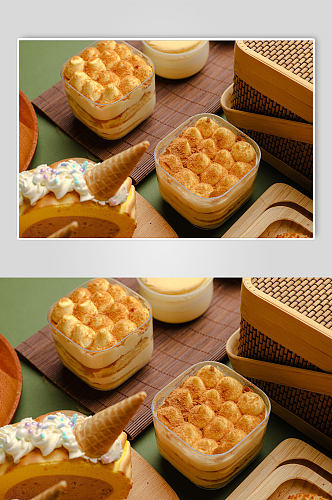 豆乳盒子美食西点甜点摄影图片