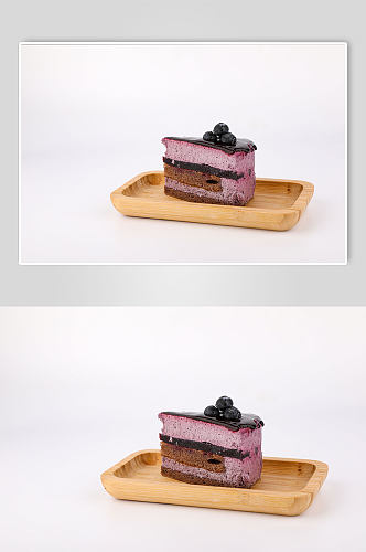 蓝莓慕斯蛋糕美食西点甜点摄影图片