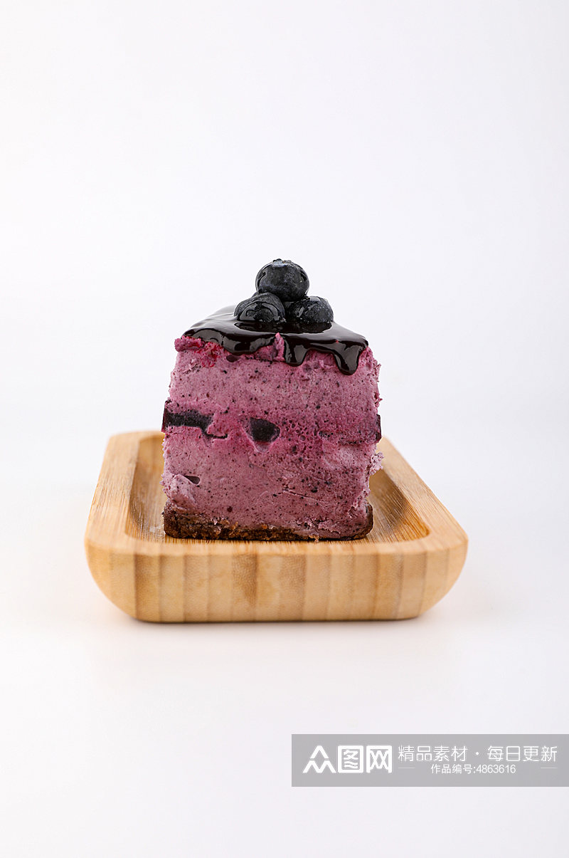 蓝莓慕斯蛋糕美食西点甜点摄影图片素材