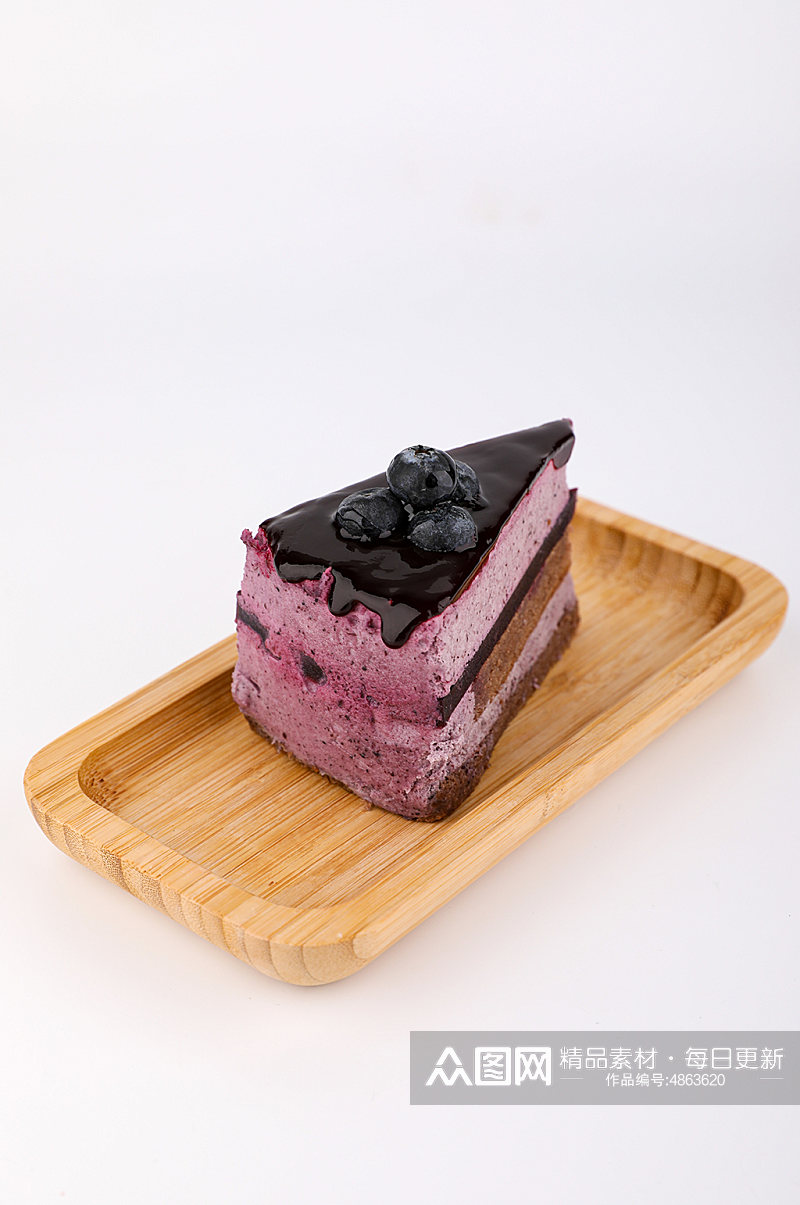 蓝莓慕斯蛋糕美食西点甜点摄影图片素材