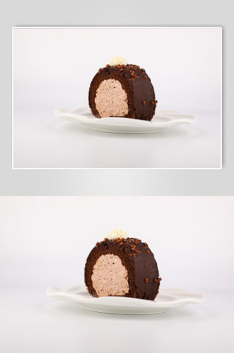 梦龙卷巧克力蛋糕卷美食西点甜点摄影图片