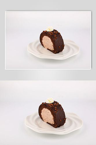 梦龙卷巧克力蛋糕卷美食西点甜点摄影图片