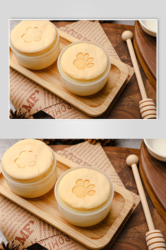 豆乳芙蓉鲜奶蛋糕甜点西点美食摄影图片
