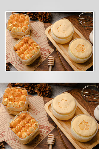 豆乳盒子蛋糕甜点西点美食摄影图片