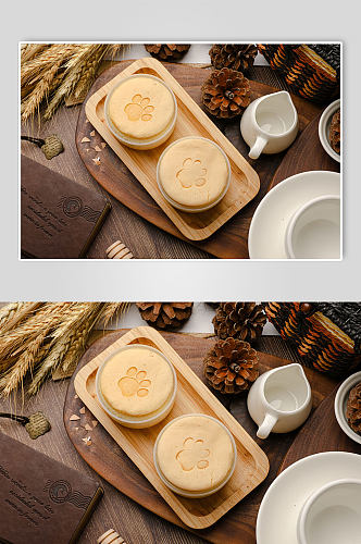 豆乳芙蓉鲜奶蛋糕甜点西点美食摄影图片