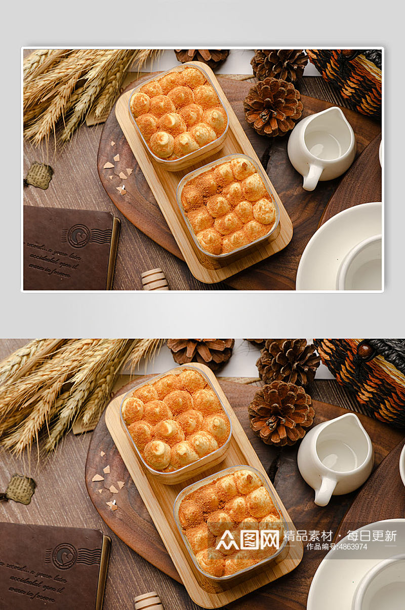 豆乳盒子蛋糕甜点西点美食摄影图片素材