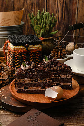 黑森林巧克力蛋糕甜点西点美食摄影图片