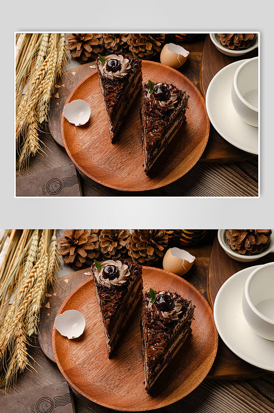 黑森林巧克力蛋糕甜点西点美食摄影图片