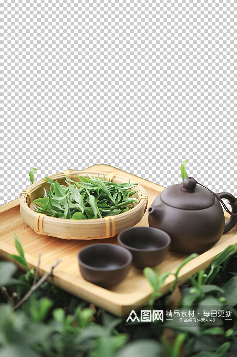 春茶嫩芽茶叶茶文化茶道PNG免抠摄影图素材