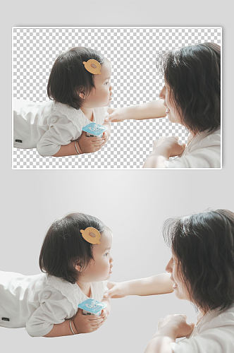 温馨幸福宝宝妈妈亲子互动PNG免抠摄影图