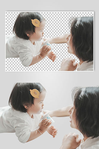 温馨幸福宝宝妈妈亲子互动PNG免抠摄影图