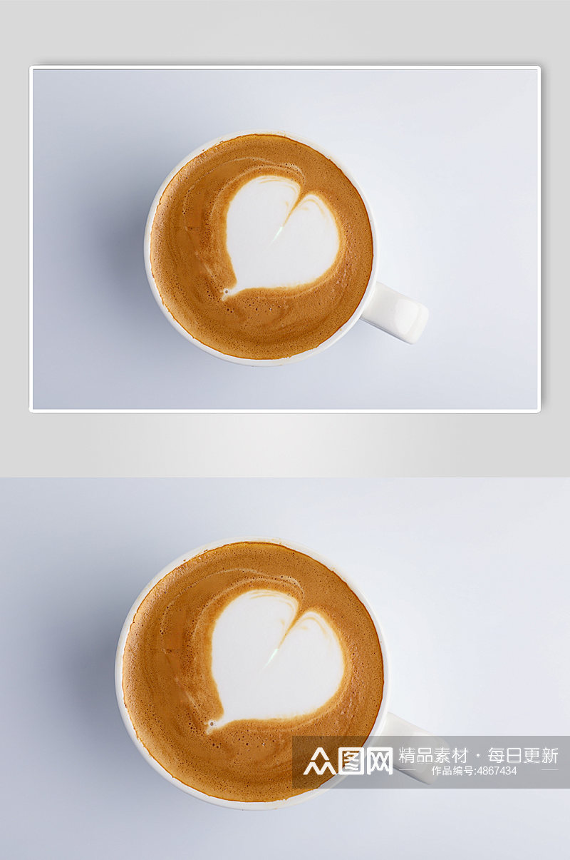 咖啡店饮品拉花拿铁咖啡摄影图片素材