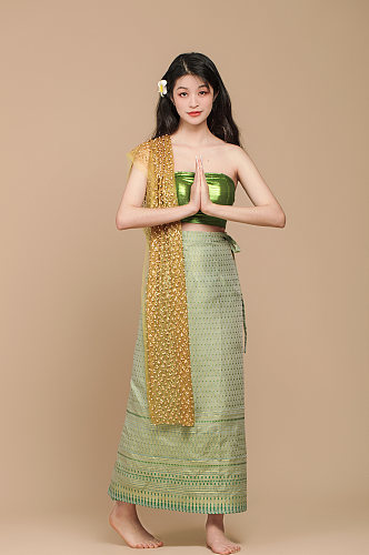 泰国云南傣族少数民族少女服饰摄影图片