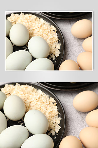 新鲜营养鸭蛋鸡蛋蛋类食品摄影图片