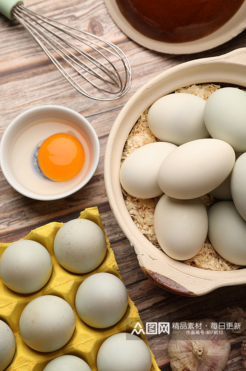 碗装新鲜营养健康鸭蛋蛋类食品摄影图片素材