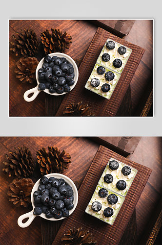 简约大气蓝莓蛋糕甜品美食摄影图片