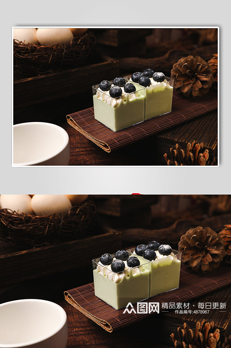简约鸡蛋蓝莓蛋糕甜品美食摄影图片素材