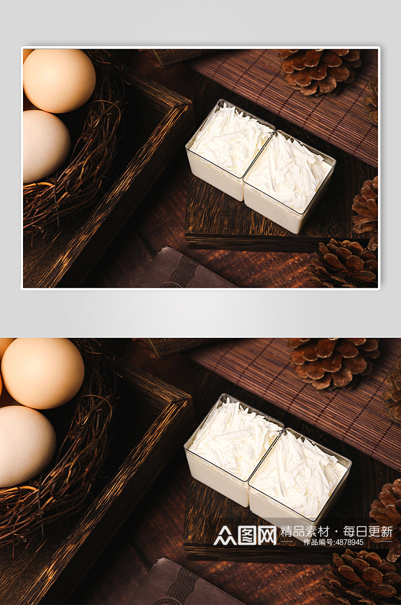 极简酸奶小格蛋糕甜品美食摄影图片素材