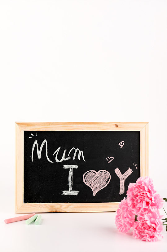 极简粉色康乃馨花朵母亲节物品摄影图片-众图网