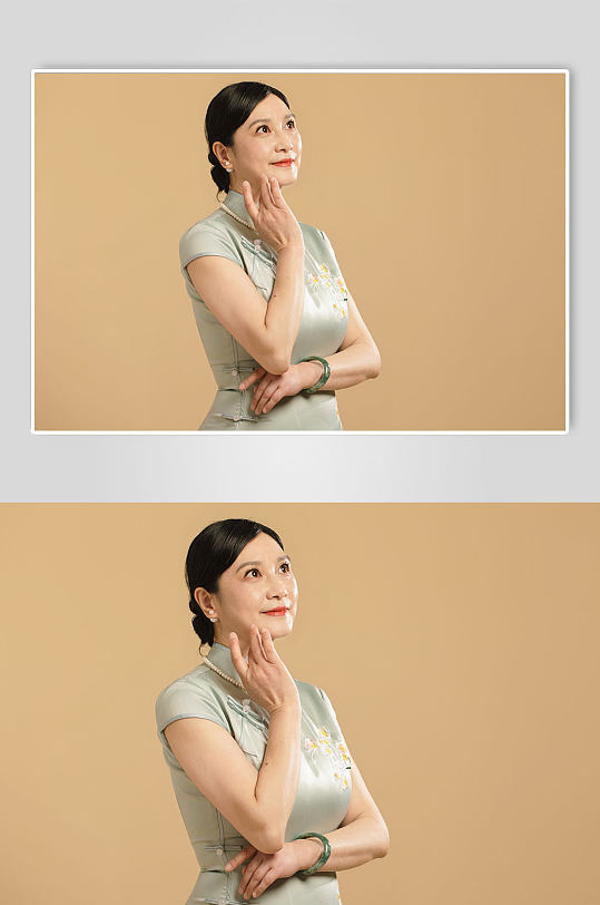 中国风清雅旗袍母亲节母亲人物摄影图片-众图网