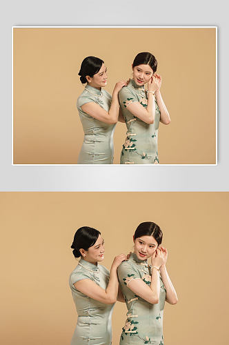 中国风清雅旗袍母亲节母亲人物摄影图片