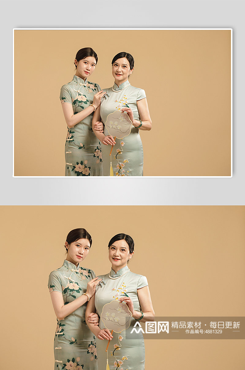 中国风母亲节优雅旗袍女性人物摄影图片素材