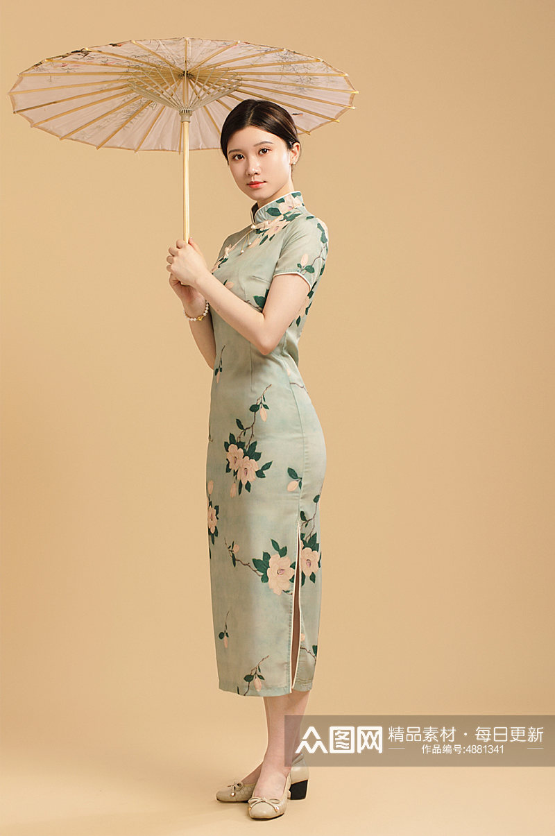 中国风女神节优雅旗袍淑女人物摄影图片素材