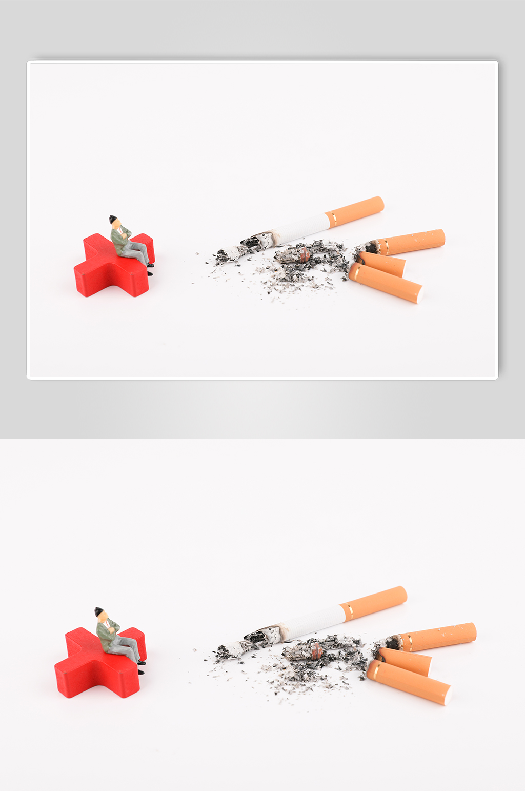 创意微缩小人世界禁烟日无烟日摄影图片素材