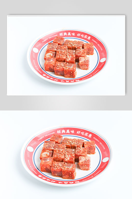 骰子牛肉粒食物美食摄影图片