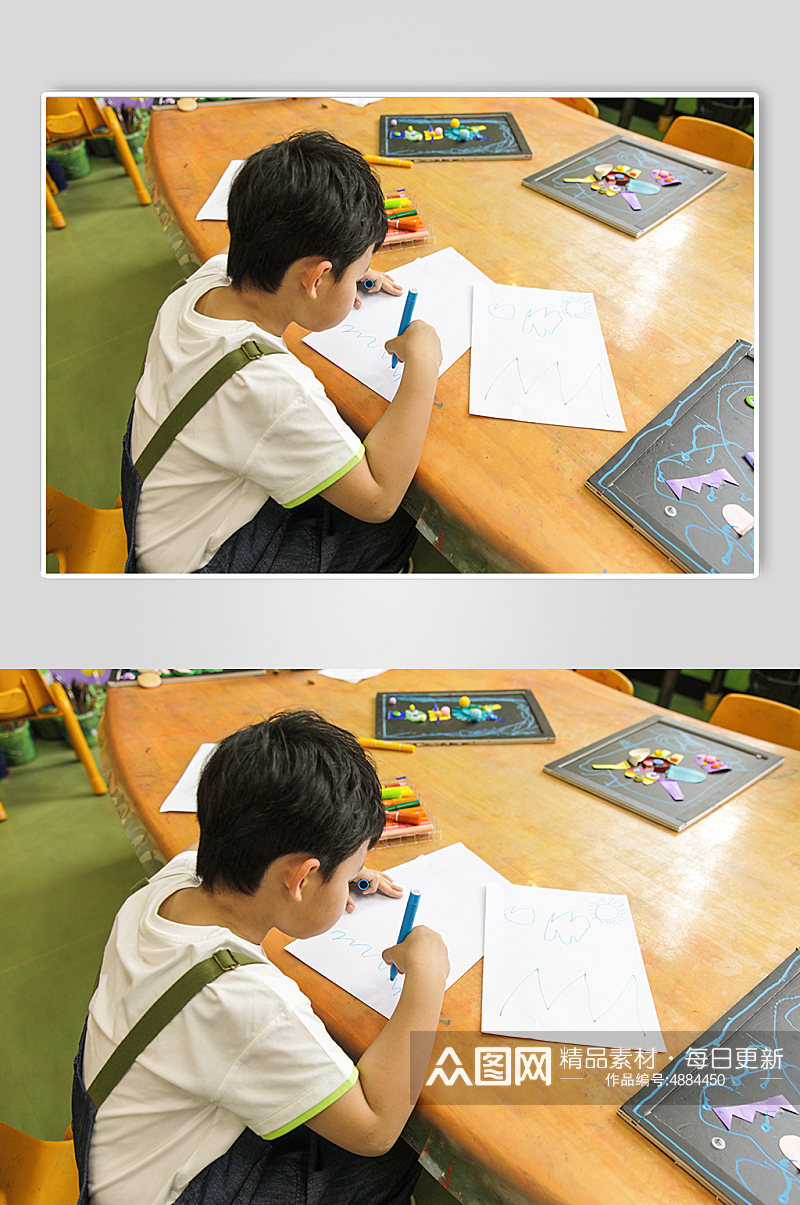 小朋友绘画涂鸦六一儿童节人物摄影图片素材